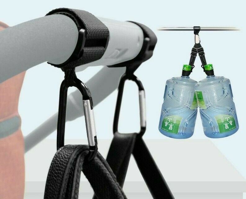 1pcs Baby Stroller Hook With Lock Metal Pram Hanger Bags Accessories Stick Hooks